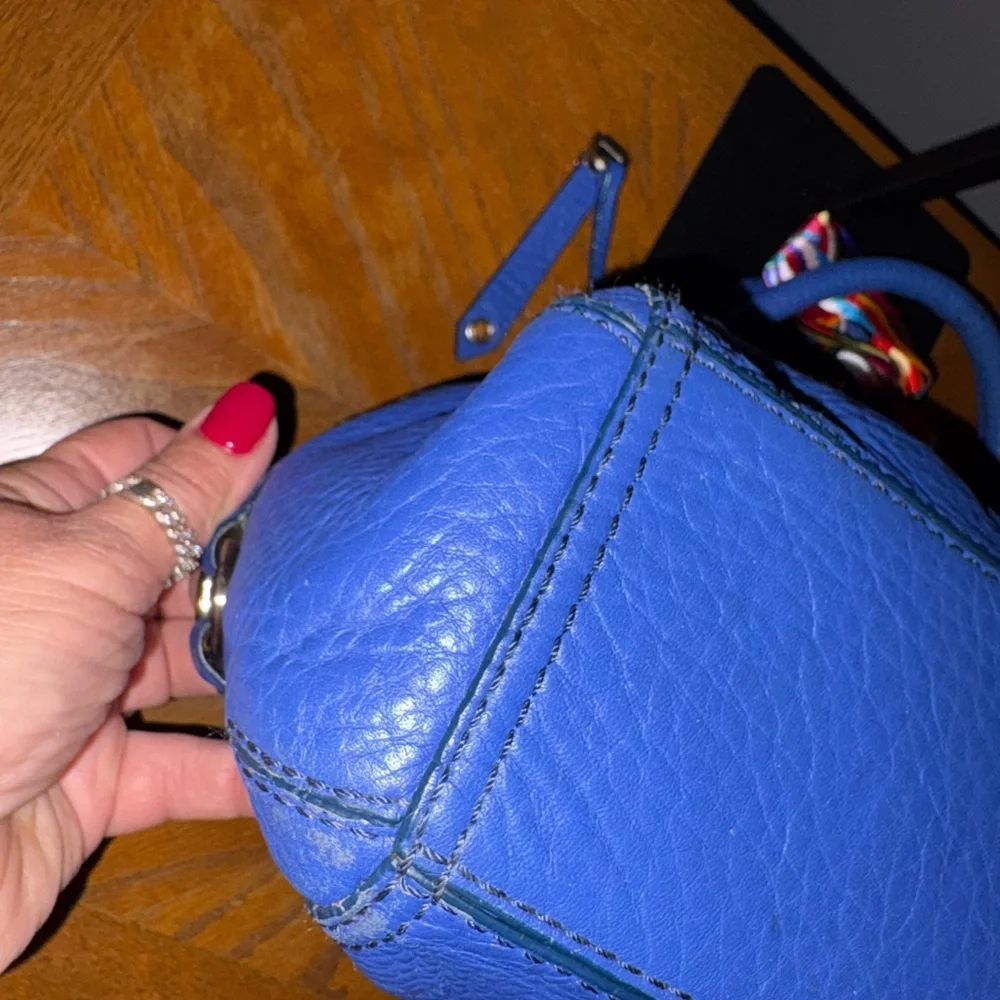 Cole Haan Y2K Shoulder Bag in Blue Pebbled Leathet - Picture 9 of 11